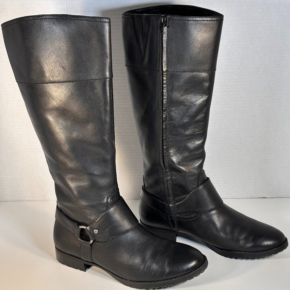 Ladies 9.5 -B -Black Leather Boots